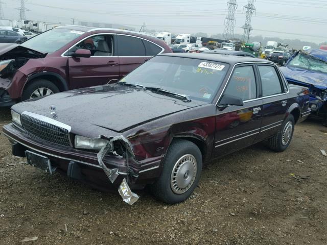 1G4AG54N7P6425284 - 1993 BUICK CENTURY MAROON photo 2