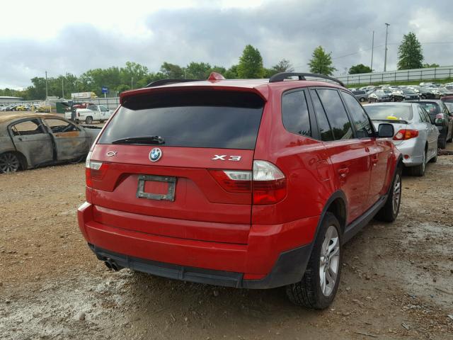 WBXPC93477WF22887 - 2007 BMW X3 3.0SI RED photo 4