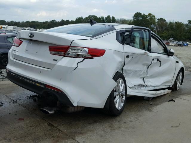 5XXGU4L35GG027798 - 2016 KIA OPTIMA EX WHITE photo 4