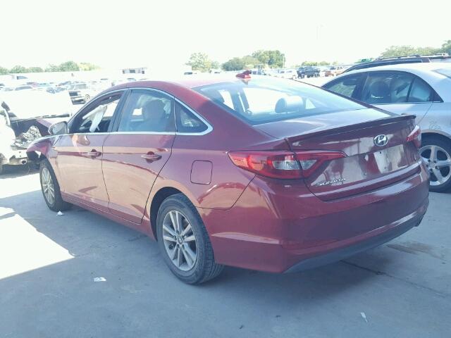 5NPE24AF2FH122106 - 2015 HYUNDAI SONATA RED photo 3