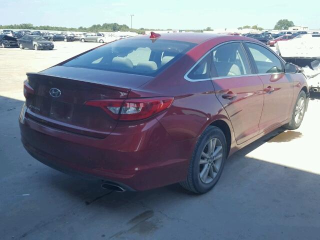 5NPE24AF2FH122106 - 2015 HYUNDAI SONATA RED photo 4