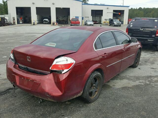 1G8ZS57B88F218390 - 2008 SATURN AURA XE MAROON photo 4