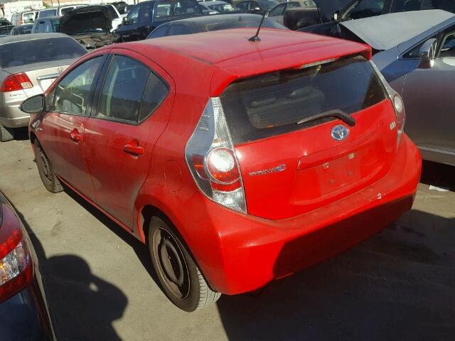 JTDKDTB36E1059996 - 2014 TOYOTA PRIUS C RED photo 3