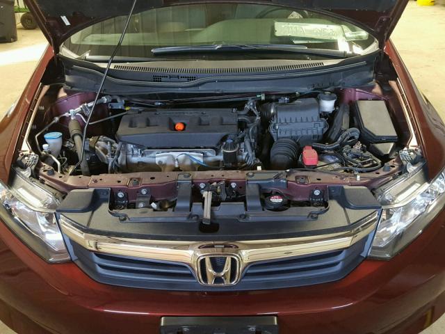 19XFB2F52CE072722 - 2012 HONDA CIVIC BURGUNDY photo 7