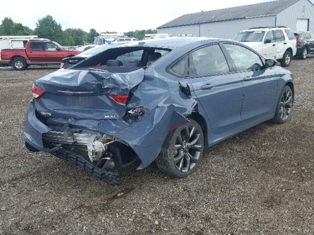 1C3CCCBBXFN565974 - 2015 CHRYSLER 200 S BLUE photo 4