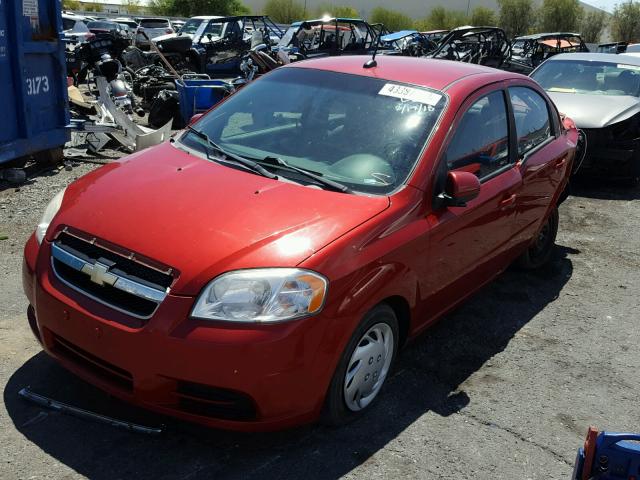 KL1TD5DE9AB120459 - 2010 CHEVROLET AVEO LS RED photo 2