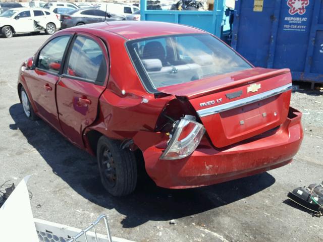 KL1TD5DE9AB120459 - 2010 CHEVROLET AVEO LS RED photo 3