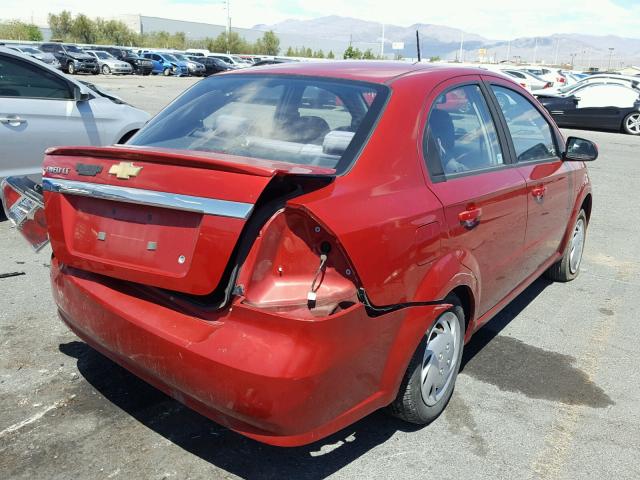 KL1TD5DE9AB120459 - 2010 CHEVROLET AVEO LS RED photo 4