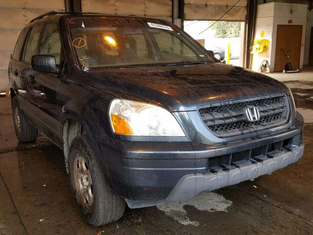 2HKYF18105H566142 - 2005 HONDA PILOT LX BLUE photo 1