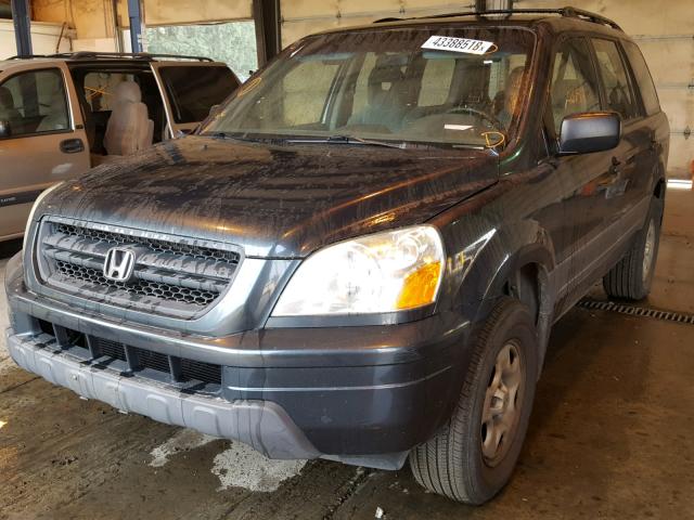 2HKYF18105H566142 - 2005 HONDA PILOT LX BLUE photo 2