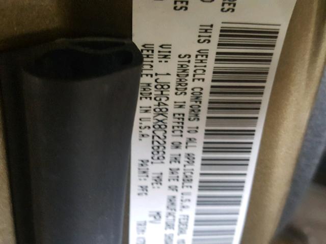 1J8HG48KX8C226691 - 2008 JEEP COMMANDER GREEN photo 10