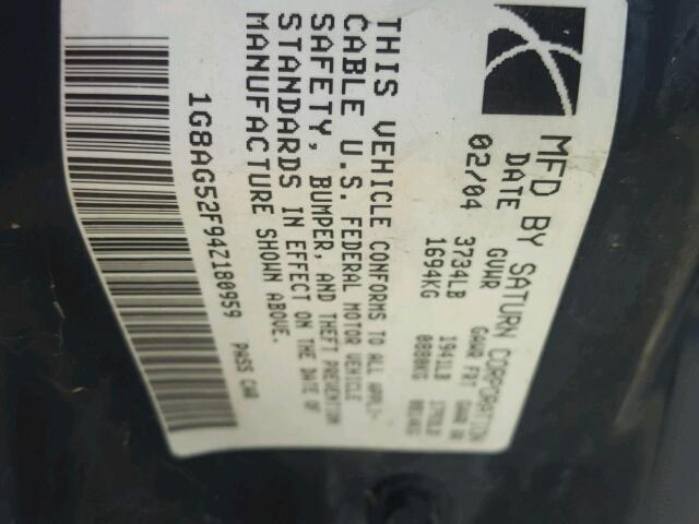 1G8AG52F94Z180959 - 2004 SATURN ION LEVEL RED photo 10