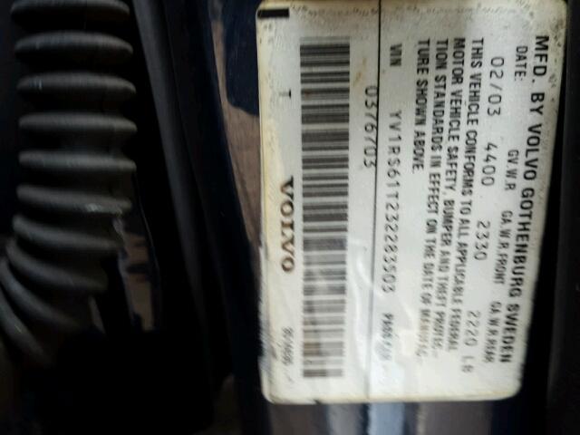 YV1RS61T232283503 - 2003 VOLVO S60 Niebieski zdjęcie 10