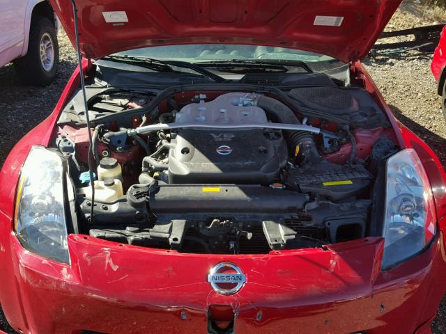 JN1AZ34E85M654362 - 2005 NISSAN 350Z COUPE RED photo 7