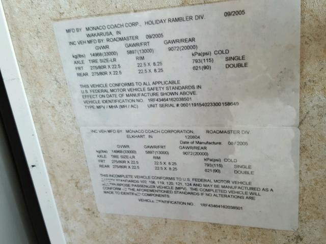 1RF43464162038501 - 2006 ROADMASTER RAIL MONOCOQUE 双色 照片 10