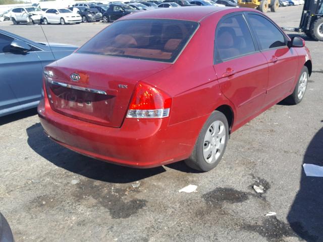 KNAFE122385577648 - 2008 KIA SPECTRA EX RED photo 4