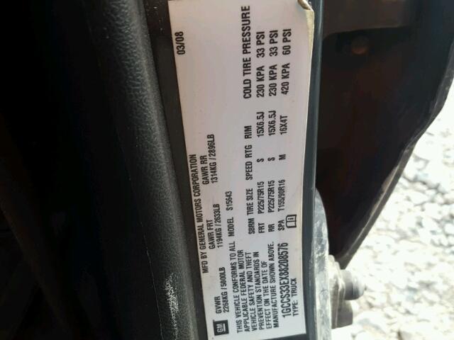 1GCCS33EX88208576 - 2008 CHEVROLET COLORADO L GRAY photo 10