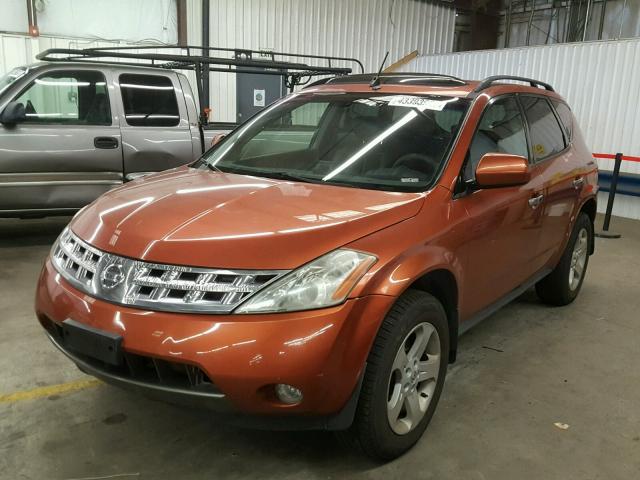 JN8AZ08W84W318913 - 2004 NISSAN MURANO SL ORANGE photo 2