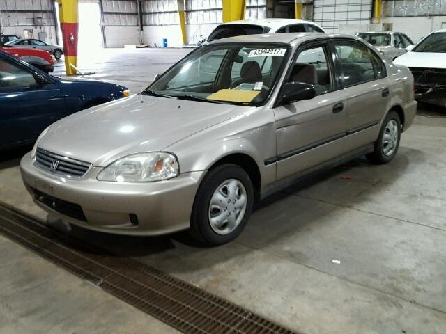 1HGEJ6625YL048765 - 2000 HONDA CIVIC DX SILVER photo 2