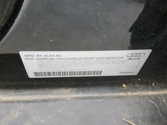 WAUMF98P16A003544 - 2006 AUDI A3 2.0 SPO BLACK photo 10