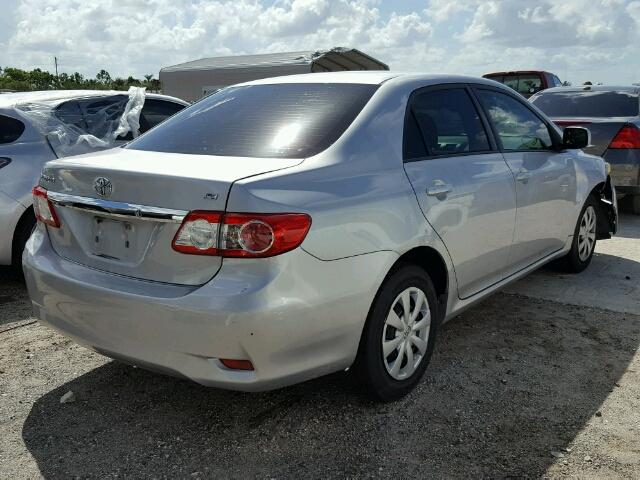 2T1BU4EE5BC603737 - 2011 TOYOTA COROLLA SILVER photo 4