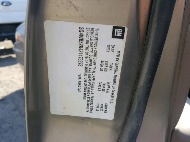 2G4WB52K421173278 - 2002 BUICK REGAL LS 棕色 照片 10