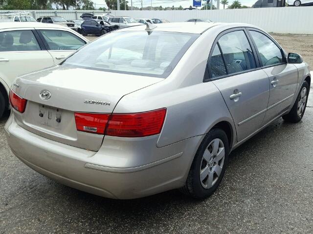 5NPET46C39H482193 - 2009 HYUNDAI SONATA BEIGE photo 4