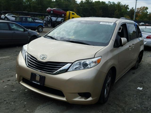 5TDKK3DC7BS006533 - 2011 TOYOTA SIENNA LE GOLD photo 2