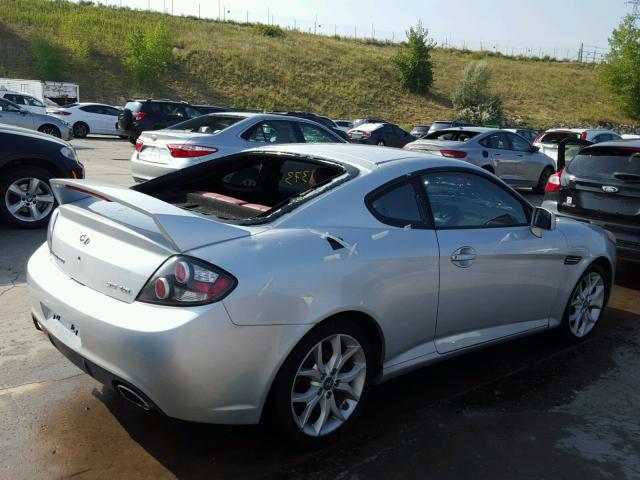 KMHHN66FX7U249536 - 2007 HYUNDAI TIBURON GT SILVER photo 4