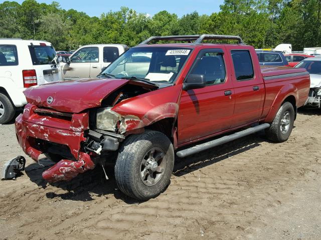 1N6ED29X34C442522 - 2004 NISSAN FRONTIER C RED photo 2