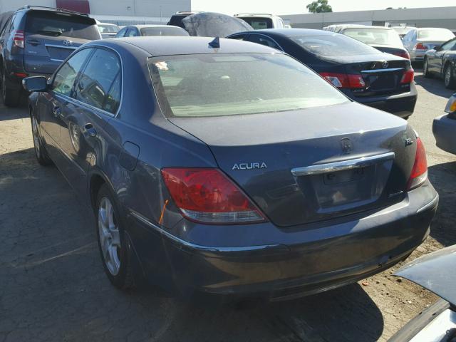 JH4KB16555C005386 - 2005 ACURA RL BLUE photo 3