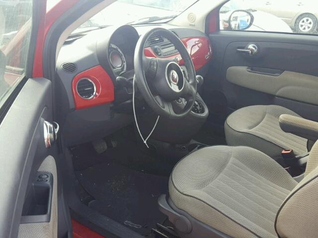 3C3CFFER7CT109217 - 2012 FIAT 500 LOUNGE RED photo 9