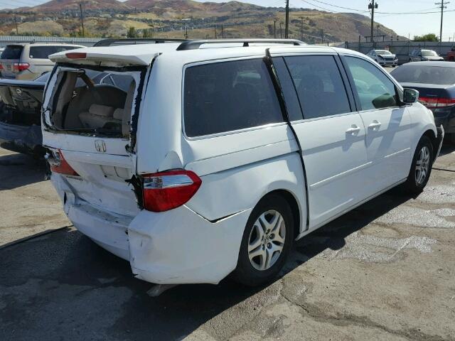 5FNRL38496B463157 - 2006 HONDA ODYSSEY EX WHITE photo 4