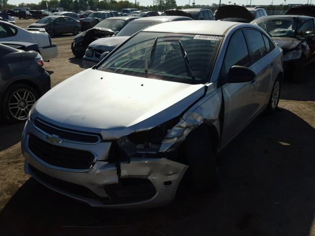 1G1PA5SH3F7227347 - 2015 CHEVROLET CRUZE SILVER photo 2