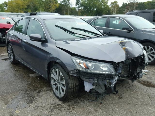 1HGCR2F55EA042541 - 2014 HONDA ACCORD GRAY photo 1