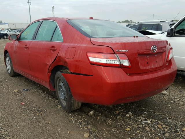 4T4BF3EK6AR047466 - 2010 TOYOTA CAMRY BASE RED photo 3
