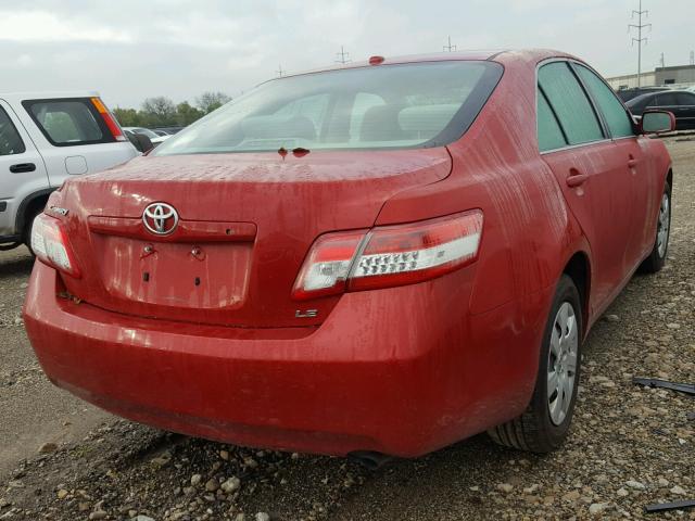 4T4BF3EK6AR047466 - 2010 TOYOTA CAMRY BASE RED photo 4