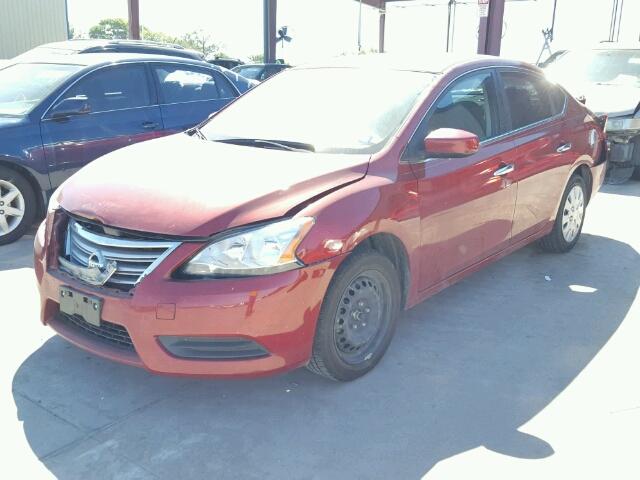 3N1AB7AP8EY232316 - 2014 NISSAN SENTRA S MAROON photo 2