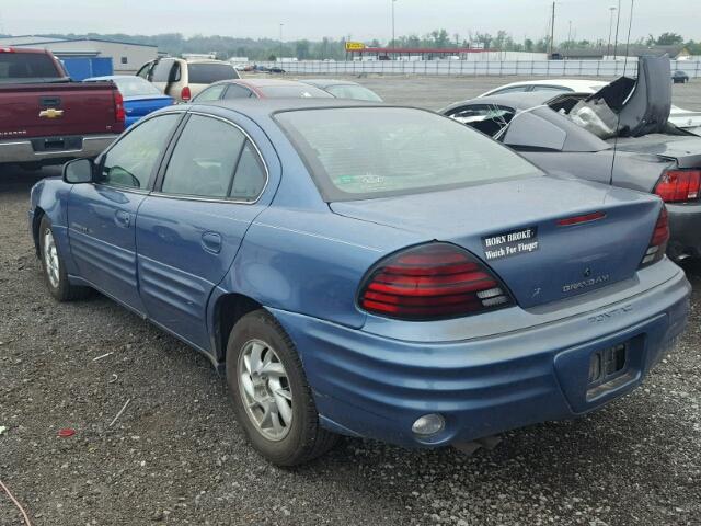 1G2NE52E9XM723074 - 1999 PONTIAC GRAND AM S BLUE photo 3