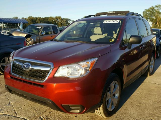 JF2SJABCXGH516530 - 2016 SUBARU FORESTER 2 MAROON photo 2