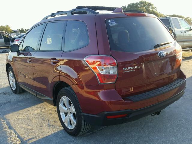 JF2SJABCXGH516530 - 2016 SUBARU FORESTER 2 MAROON photo 3