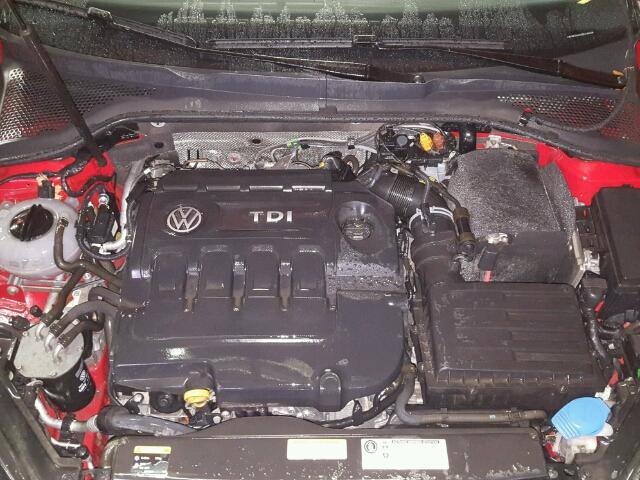 3VW2A7AU0FM015455 - 2015 VOLKSWAGEN GOLF TDI RED photo 7