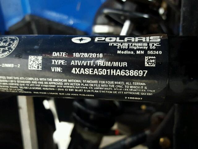 4XASEA501HA638697 - 2017 POLARIS SPORTSMAN BLUE photo 20