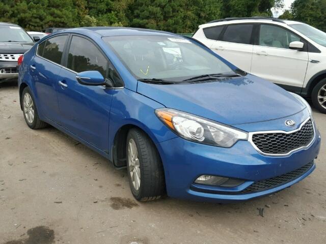 KNAFX4A87F5267078 - 2015 KIA FORTE EX BLUE photo 1