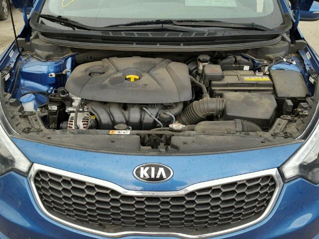 KNAFX4A87F5267078 - 2015 KIA FORTE EX BLUE photo 7