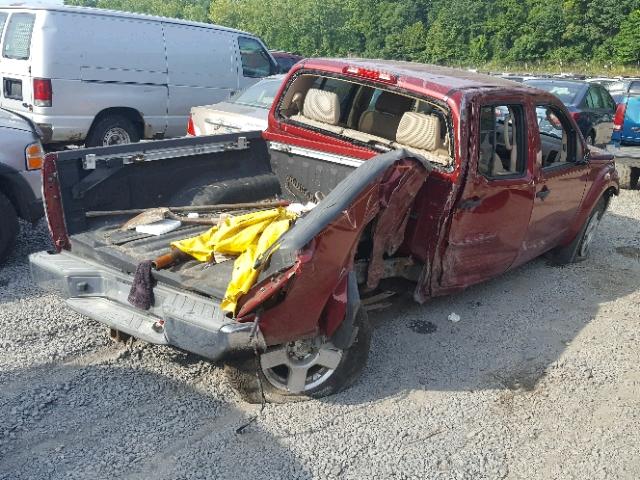 1N6AD07W37C421154 - 2007 NISSAN FRONTIER C RED photo 4