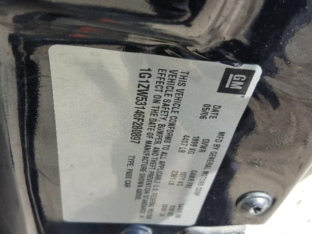 1G1ZW53146F280897 - 2006 CHEVROLET MALIBU SS 黑色 照片 10