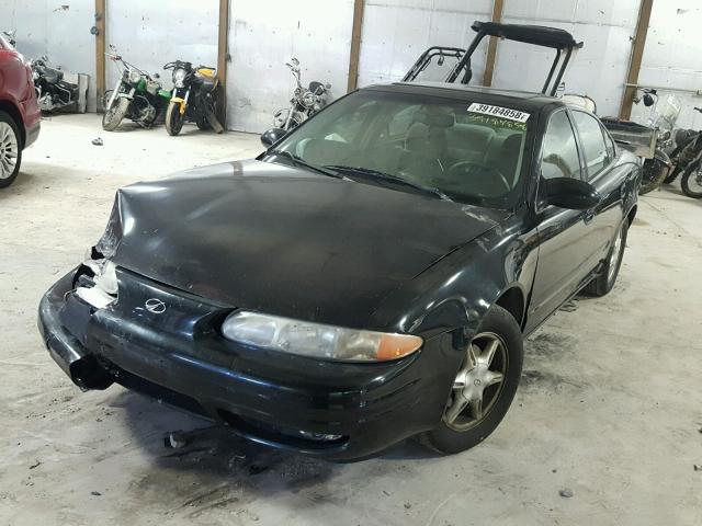 1G3NL52E2XC411122 - 1999 OLDSMOBILE ALERO GL BLACK photo 2