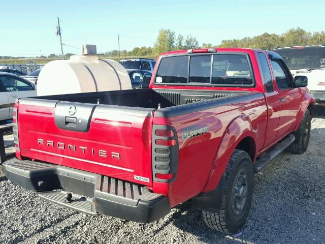 1N6ED26T44C413144 - 2004 NISSAN FRONTIER K RED photo 4