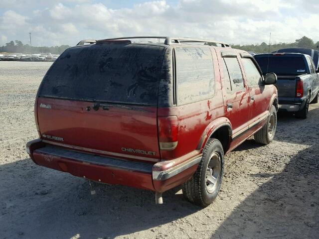 1GNCS13W3T2165103 - 1996 CHEVROLET BLAZER RED photo 4